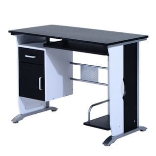 Bureau Informatique Design Mdf Noir Et Blanc