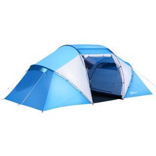 Tente De Camping Familiale 4-6 Personnes 2 Cabines Fenêtre Grande Porte