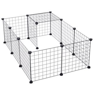 Cage Parc Enclos Pour Animaux Domestiques Métal Noir