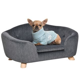 Lit Canapé Chien Chat Design Scandinave Avec Coussin Gris