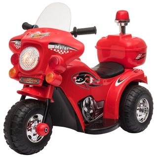 Moto Scooter Électrique Pour Enfants Modèle Policier 6 V 3 Km/h Fonctions Lumineuses Et Sonores