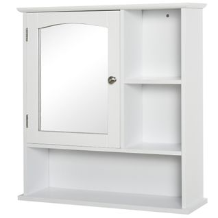 Amoire à Glace 1 Porte, Niche + Étagères Latérales Mdf Blanc