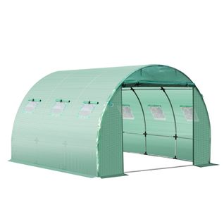 Bâche De Rechange Serre Tunnel 3l X 3l X 2h M Pe Fenêtres + Porte Vert