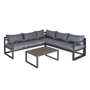 Ensemble Salon De Jardin D'angle Design Style Yachting 5 Places Gris