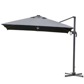 Parasol Déporté LED Carré Inclinable Pivotant 360°