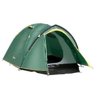 Tente De Camping 2-3 Personnes Fibre Verre Polyester Pe Vert