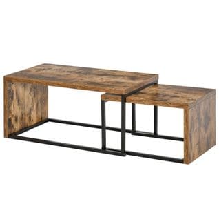 Lot De 2 Tables Basses Gigognes Design Industriel