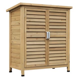 Armoire De Jardin Sur Pied Portes Persiennes Bois Sapin Autoclave Vert