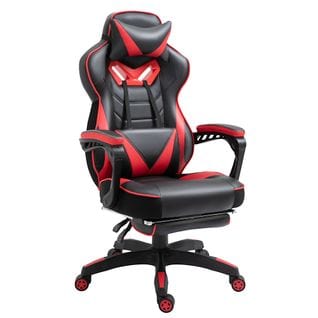 Fauteuil De Bureau Gamer Inclinable Repose-pied Coussins Revêtement Synthétique