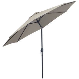 Parasol Octogonal Inclinable 3 M Métal Polyester Gris Clair