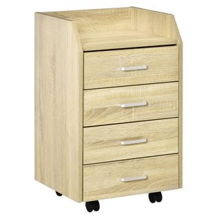 Caisson De Bureau 4 Tiroirs Aspect Bois