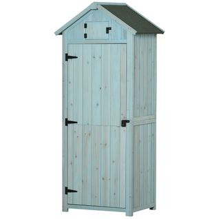 Armoire De Jardin 3 Étagères 2 Portes Loquets Bois Sapin