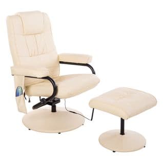 Fauteuil De Relaxation Massant Avec Repose-pied Revêtement Synthétique