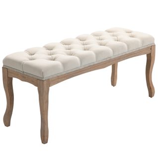 Banc Banquette Capitonnée Style Classique Chic Bois Lin