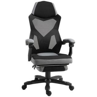 Fauteuil Gaming Inclinable Réglable Avec Repose-pied Tissu Maille