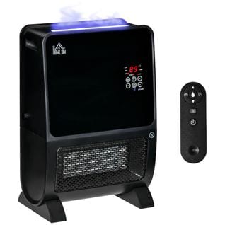 Chauffage Humidificateur 2 En 1 Avec Éclairage LED 3 Couleurs Et Télécommande Noir