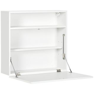 Bureau Mural Multi-rangement Pliable Blanc