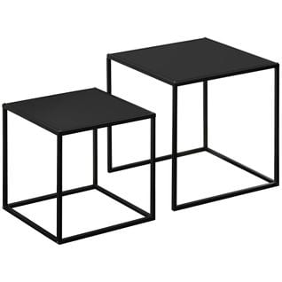 Lot De 2 Tables Basses Gigognes Carrées Design Contemporain