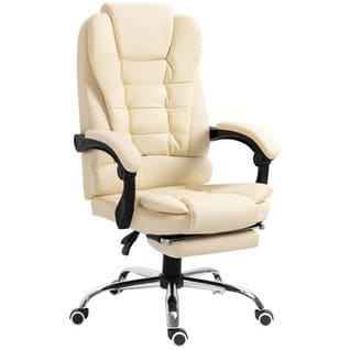 Fauteuil De Bureau Manager Inclinable Repose-pied Intégré Revêtement Synthétique