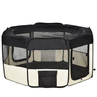 Parc Enclos Pliable Chien Chat - 120 X 58h Cm - Crème Noir