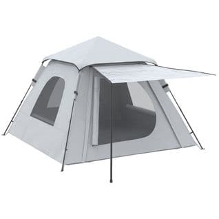 Tente De Camping Automatique Pop Up 2-3 Pers. Gris Clair