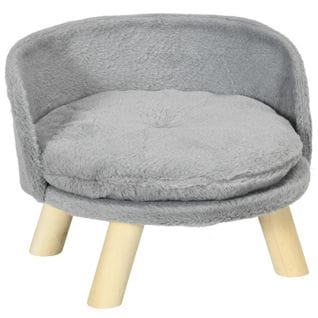 Canapé Lit Panier Pour Chien Scandinave Peluche Gris