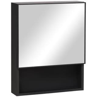 Armoire Murale Salle De Bain Miroir Acier Inox. Noir