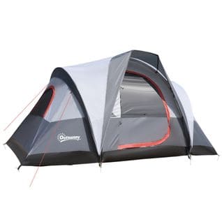 Tente De Camping 2-3 Personnes - Sac De Transport - Polyester Gris