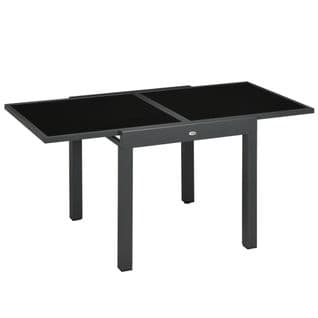 Table de jardin Extensible Grande Taille Anthracite Noir