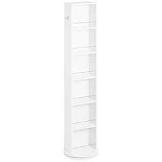 Meuble Colonne De Salle De Bain Pivotant 36 X 36 X 171 Cm Blanc