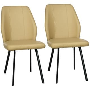 Lot De 2 Chaises Salon Design Contemporain Noir Beige