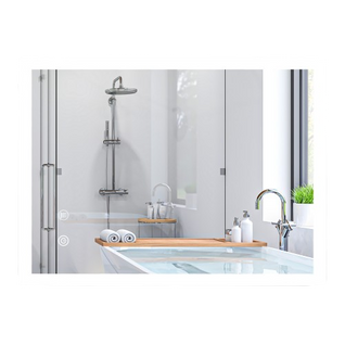 Miroir Mural Lumineux LED De Salle De Bain 80 X 60 Cm Transparent