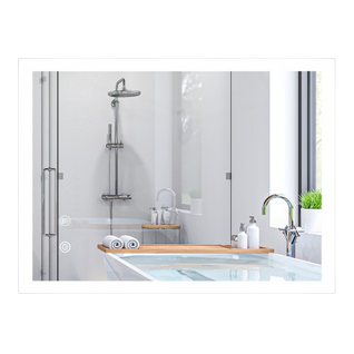 Miroir Mural Lumineux LED De Salle De Bain 70l X 50l Cm Transparent