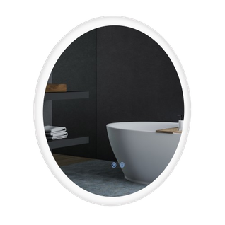 Miroir Rond Lumineux LED De Salle De Bain Ø 60 Cm Mural 29 W Gris