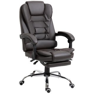 Fauteuil De Bureau Manager Inclinable Repose-pied Intégré Revêtement Synthétique