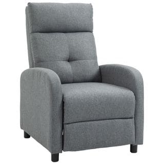 Fauteuil De Relaxation Dossier Repose-pied Ajustable Tissu Gris