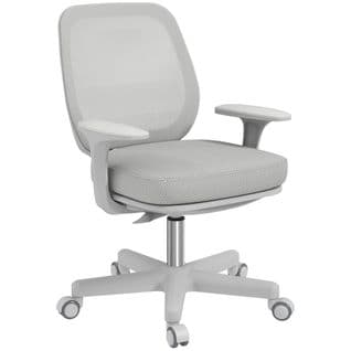 Chaise De Bureau Ergonomique Revêtement Maille Polyester Gris