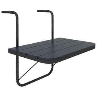 Table Suspendue Pliable De Balcon Réglable Alu Plastique Noir