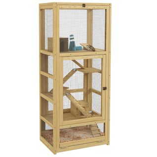 Cage Pour Rongeurs En Bois 5 Niveaux Avec Accessoires