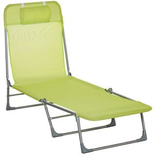 Bain De Soleil Transat Pliable Inclinable Acier Teslin