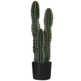 Cactus Artificiel Grand Réalisme 3 Pieds Dim. Ø 17 X 60h Cm Pot Inclus Vert