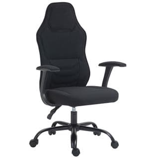 Fauteuil Gamer Ergonomique Réglable Inclinable Tissu Noir