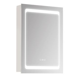 Armoire Murale Salle De Bain Miroir Lumineux LED 2 En 1 Acier Inox.