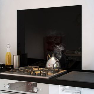 Crédence Cuisine Fond De Hotte Verre Brillant 60 x 70 cm - Noir