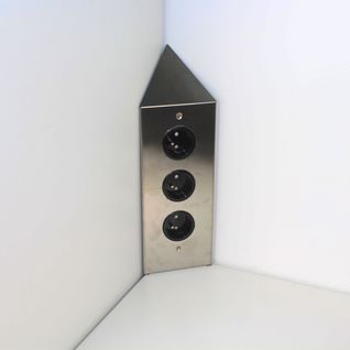 Prise Cuisine Brighton - Bloc 3 Prises En Inox Brossé