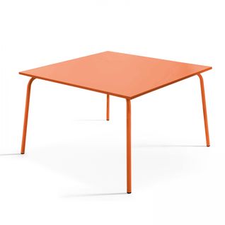 Palavas - Table De Jardin Carrée En Métal Orange