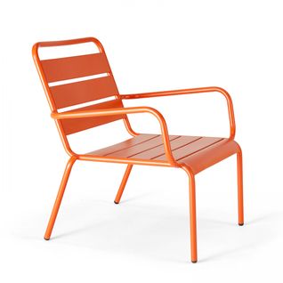 Palavas - Fauteuil De Jardin Bas Relax Acier Orange