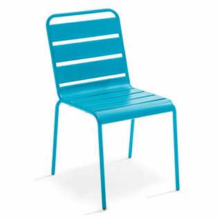 Palavas - Chaise De Jardin En Métal Bleu
