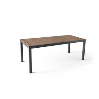 Table Extensible En Aluminium Et Bois Synthétique Marron