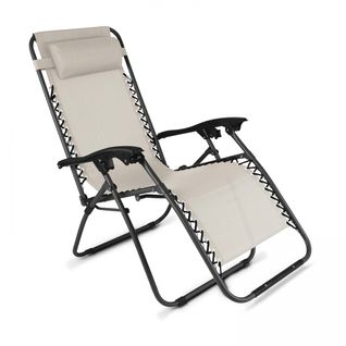 Fauteuil De Jardin Pliant En Acier Taupe